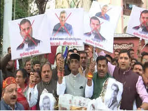 VP Dhankhar Mimicry Row: BJP stages protest in Bhopal, seeks apology from Congress