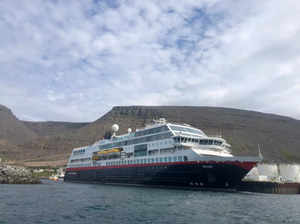 A handout image of the Norwegian cruise ship MS Maud, in Westfjords