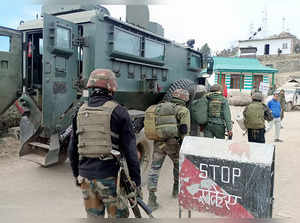 Poonch, Dec 22 (ANI): Security personnel during a search operation in Poonch dis...