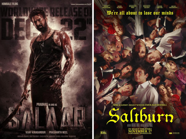 Posters of 'Salaar' & 'Saltburn'