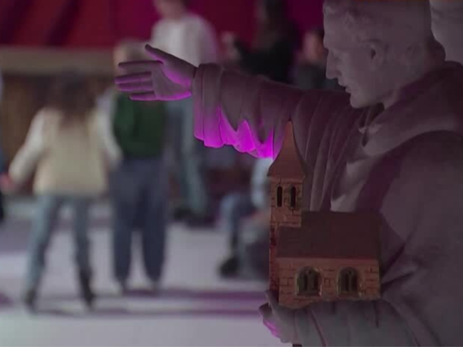 The Belgian city of Sint-Truiden has taken a unique approach to Christmas festivities by moving its outdoor ice rink inside an 18th-century baroque church.