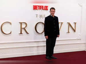 British actor Dominic West poses on the red carpet upon arrival to attend the Premiere of "The Crown Finale Celebration" at the Royal Festival Hall, in London, on December 5, 2023.