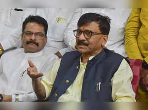 Solapur: Shiv Sena (UBT) leader and MP Sanjay Raut addresses the media after a p...