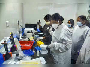 Hyderabad: Scientists work at a Next Generation Sequencing Lab to detect variant...