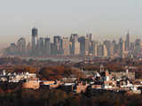 The lower Manhattan skyline