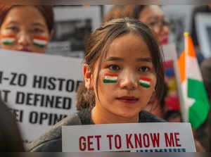 People from Manipur stage a protest