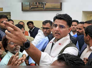 Jaipur: Congress leader Sachin Pilot leaves after attending the Congress Legisla...