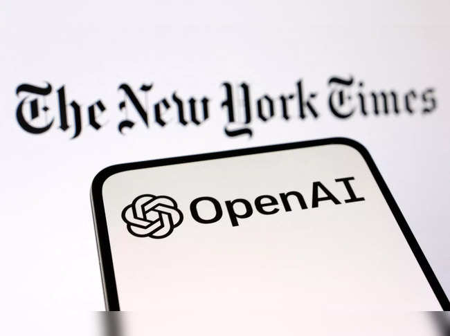 Illustration shows OpenAI and The New York Times logos