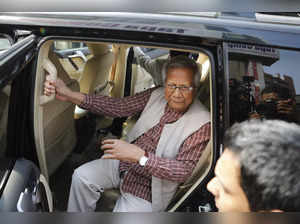 Nobel Peace Prize winner Muhammad Yunus arrives to appear before a labor court i...