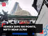 Sensex dips 100 points, Nifty near 21,700; Zomato jumps 3%, Eicher drops 2%