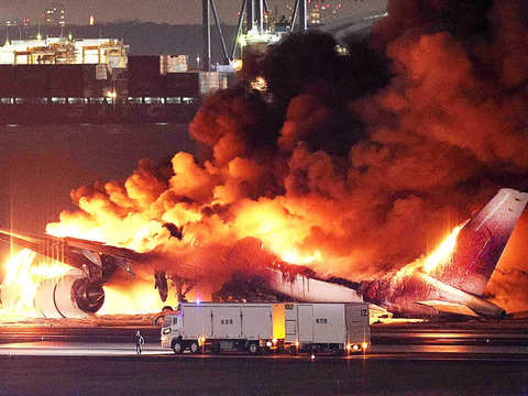Plane goes up in flames