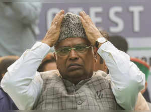 New Delhi: Congress President Mallikarjun Kharge during a protest of Indian Nati...