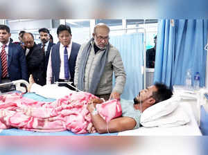Imphal: Manipur Chief Minister N Biren Singh meets security personnel injured in...