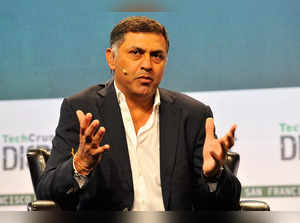 Nikesh Arora of SoftBank speaks onstage during day two of TechCrunch Disrupt SF 2015 at Pier 70 on September 22, 2015 in San Francisco, California.