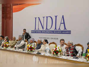 New Delhi: Congress President Mallikarjun Kharge with party leaders Sonia Gandhi...