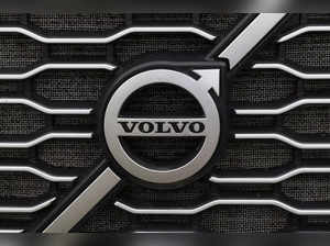 FILE PHOTO: The Volvo logo is seen in truck for sale in Linden, New Jersey