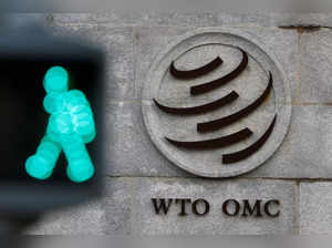 FILE PHOTO: World Trade Organization (WTO) logo in Geneva