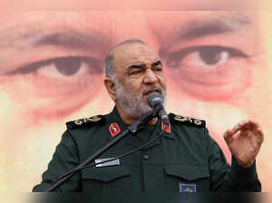 Head of Iran's Islamic Revolutionary Guard Corps (IRGC) Hossein Salami delivers a speech during the funeral of Razi Moussavi, a senior commander in the Quds Force of Iran's Islamic Revolutionary Guard Corps (IRGC) who was killed on December 25 in an Israeli strike in Syria, in Tehran, on December 28, 2023.
