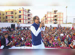 Bhopal: Madhya Pradesh Chief Minister Shivraj Singh Chouhan during 'sanwaad' wit...