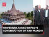 Ayodhya Ram Mandir construction committee chairman Nripendra Mishra inspects ongoing construction
