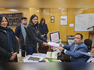 AAP candidate Swati Maliwal files her nomination papers for the upcom...
