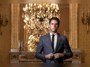 French Secretary of State and Government's spokesperson Gabriel Attal poses in his office in Paris during a photo session on September 23, 2020.