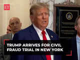 Donald Trump arrives for closing arguments in New York civil fraud trial after bomb threat