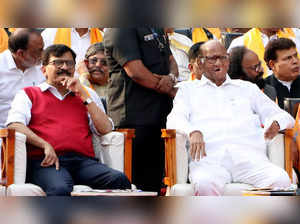 Nagpur: NCP chief Sharad Pawar with Shiv Sena (UBT) leader Sanjay Raut and other...