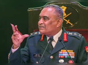 New Delhi: Chief of Army Staff General Manoj Pande addresses the annual press co...