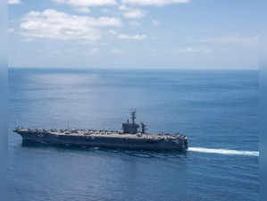 FILE PHOTO: The aircraft carrier USS Carl Vinson transits the Indian Ocean