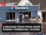 US: Two rescued from pizza shop during torrential floods