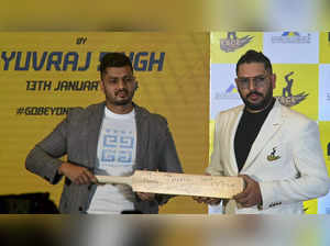 Kolkata: Former cricketer Yuvraj Singh during the launch of a facility of Yuvraj...