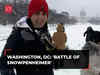 US: Washington, DC snow equals snowball fight on National Mall, watch!