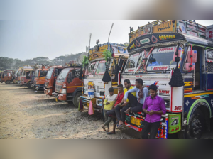 Truck drivers protest against new law