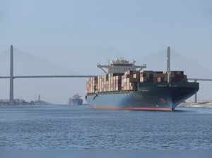 FILE PHOTO: Container ships on Suez Canal