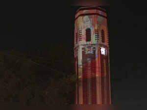 Laser light show illuminates Dehradun clock tower with Lord Ram's pictures