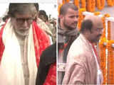 Ram Mandir Consecration Day: Big B makes a grand arrival, Rajinikanth greets visitors cordially at temple premises