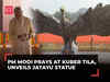PM Modi offers prayers at 'Kuber Tila' Shiv temple, unveils 'Jatayu' statue