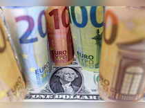 Illustration shows U.S. Dollar and Euro banknotes