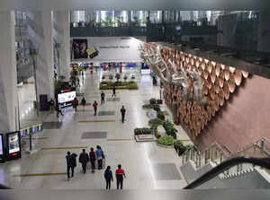 New Delhi: Passengers at Terminal 3 of the Delhi airport. (PTI Photo/Kamal Kisho...