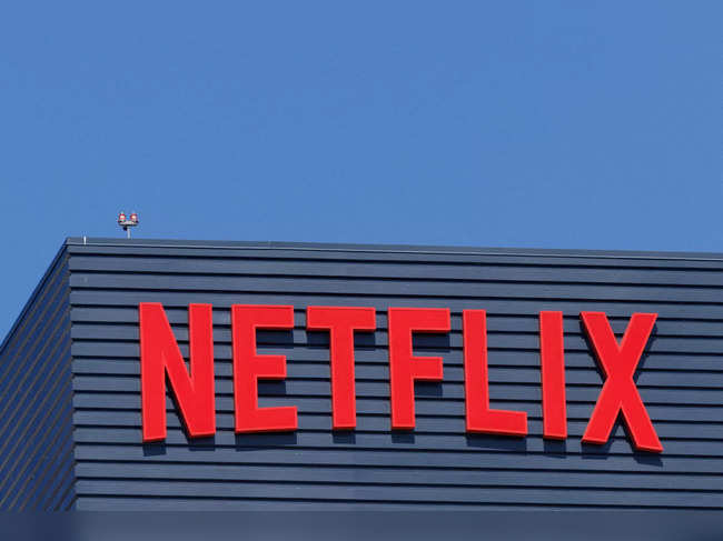 Netflix logo shown on building in Los Angeles
