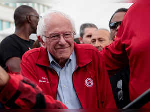 FILE PHOTO: U.S. Senator Bernie Sanders waits to speak during a rally in support of striking United Auto Workers members