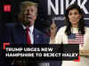 New Hampshire Primary: Trump campaigns in Laconia, urges voters to reject Nikki Haley in final pitch