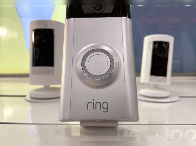 Ring security cameras are displayed on a shelf at a Target store on June 01, 2023 in Novato, California.