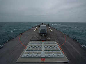 U.S. Navy USS John Finn (DDG 113) transits the Taiwan Strait