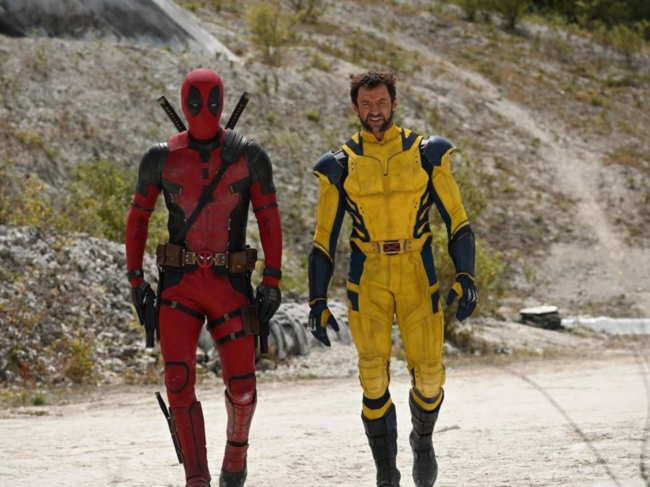 Ryan Reynolds and Hugh Jackman on 'Deadpool 3' set