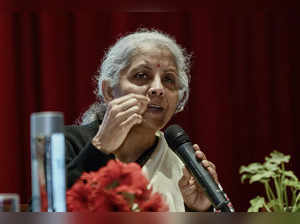 New Delhi, Jan 25 (ANI): Union Finance Minister Nirmala Sitharaman addresses the...