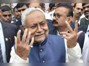 Patna: Bihar Chief Minister Nitish Kumar speaks to the media on the death annive...