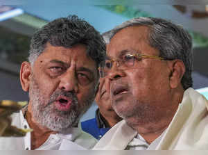 Bengaluru: Karnataka Chief Minister Siddaramaiah and Deputy Chief Minister DK Sh...