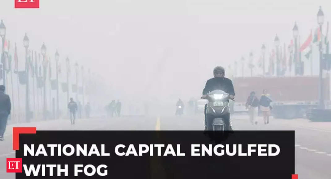 cold wave: Weather update: Fog engulfs Delhi-NCR, north India; flight services affected, trains delayed - The Economic Times Video | ET Now